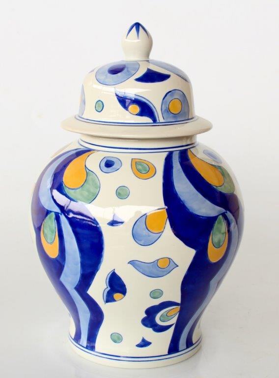 Navy & Yellow Ginger Jar